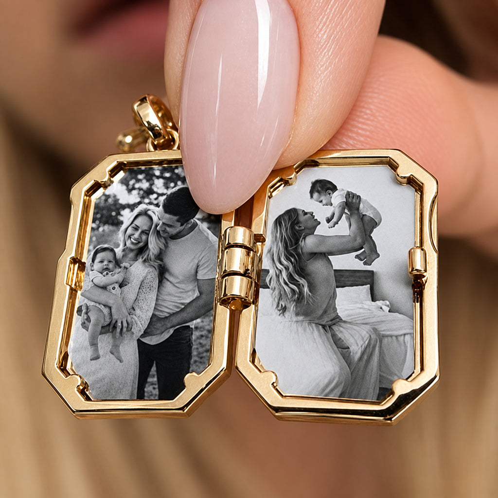 Collar relicario personalizado con fotos