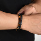 Pulsera Escudo con ojo de tigre - Para mi Hijo
