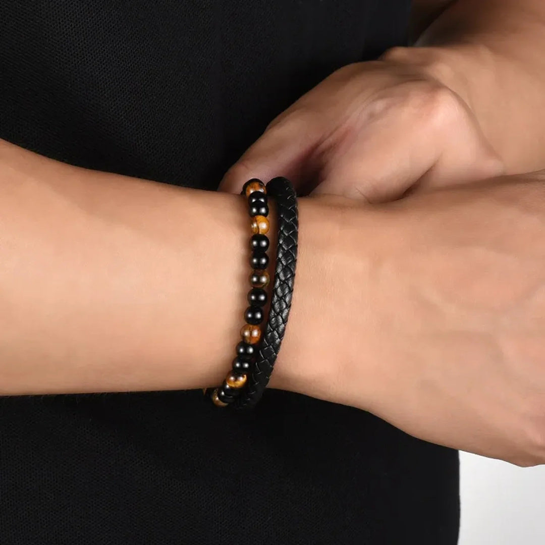 Pulsera Escudo con ojo de tigre - Para mi Hijo