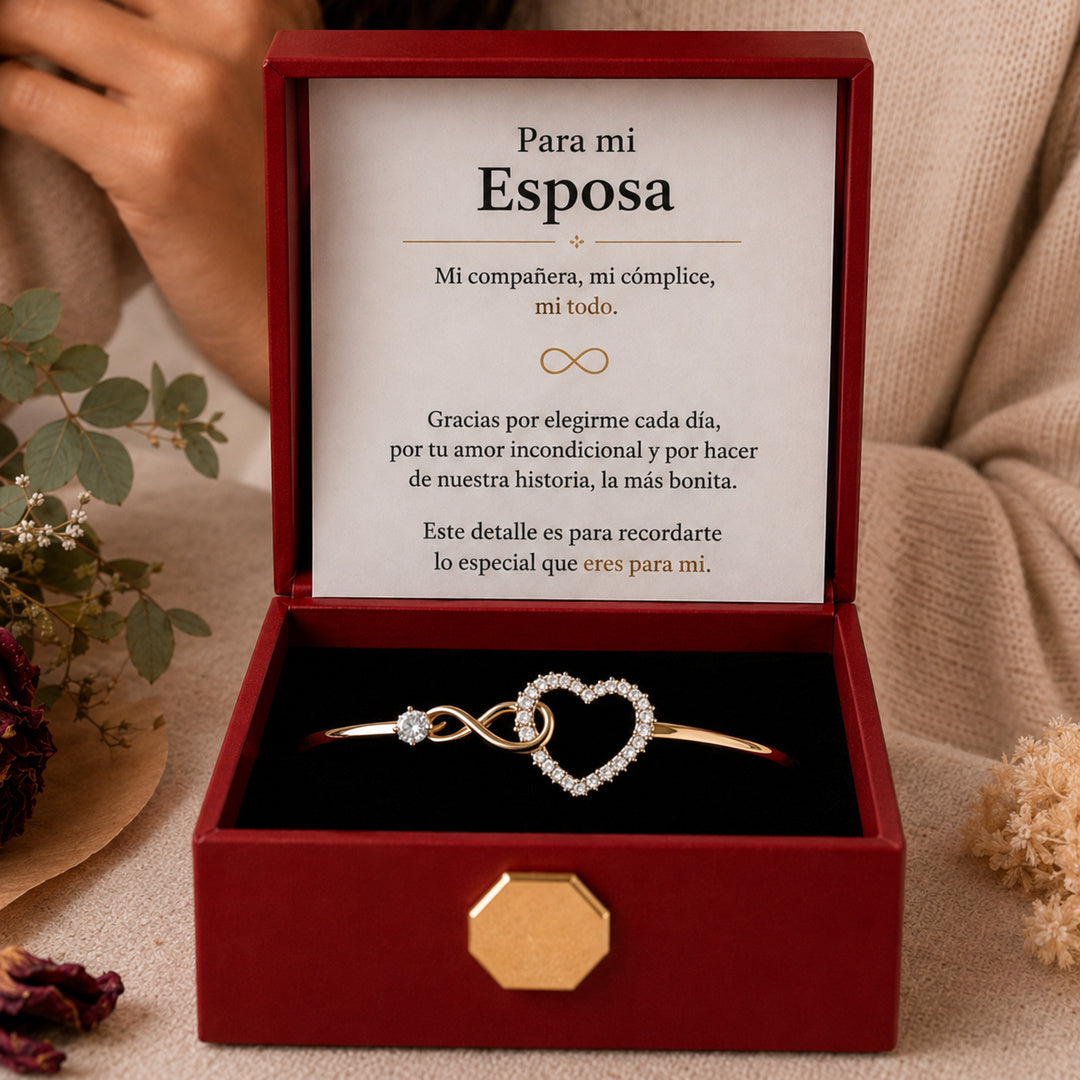 Pulsera infinito con corazón - Para mi esposa