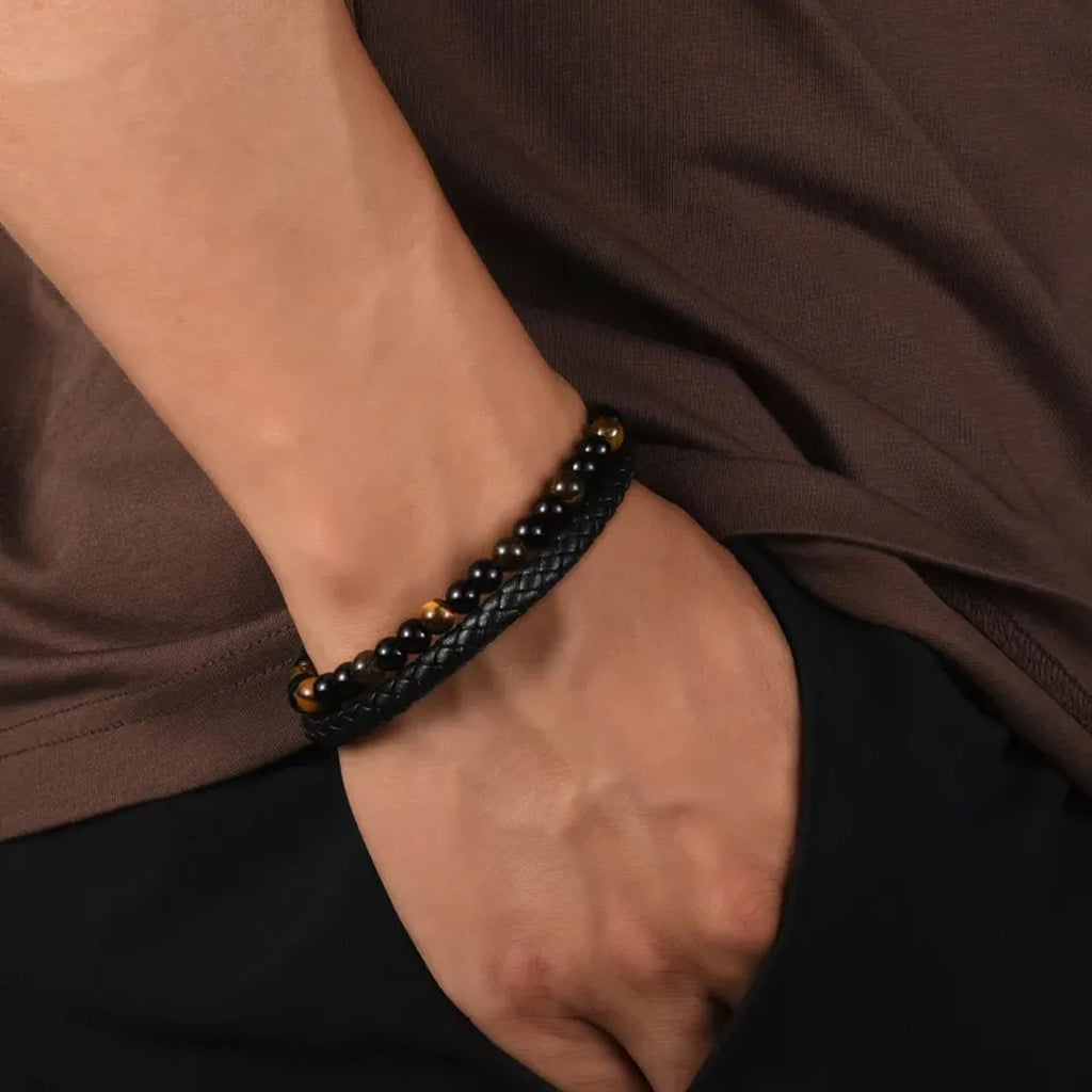 Pulsera Escudo con ojo de tigre - Para mi Hijo