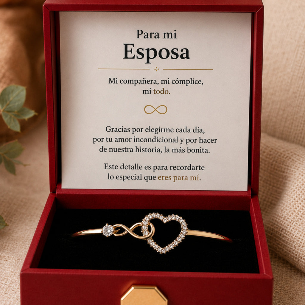 Pulsera infinito con corazón - Para mi esposa