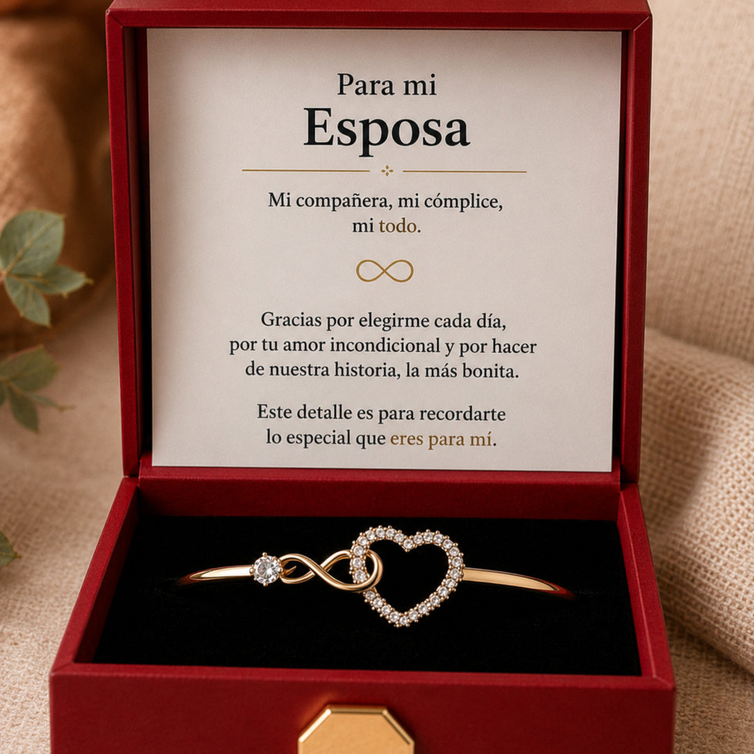 Pulsera infinito con corazón - Para mi esposa