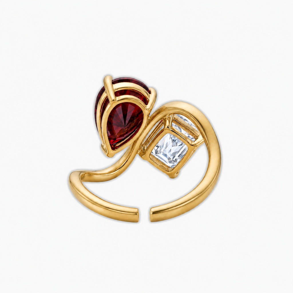 Anillo dos piedras
