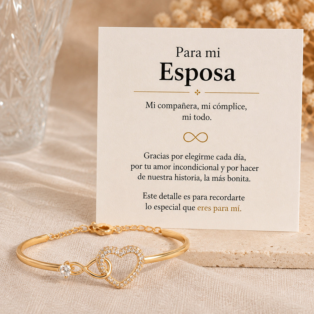 Pulsera infinito con corazón - Para mi esposa