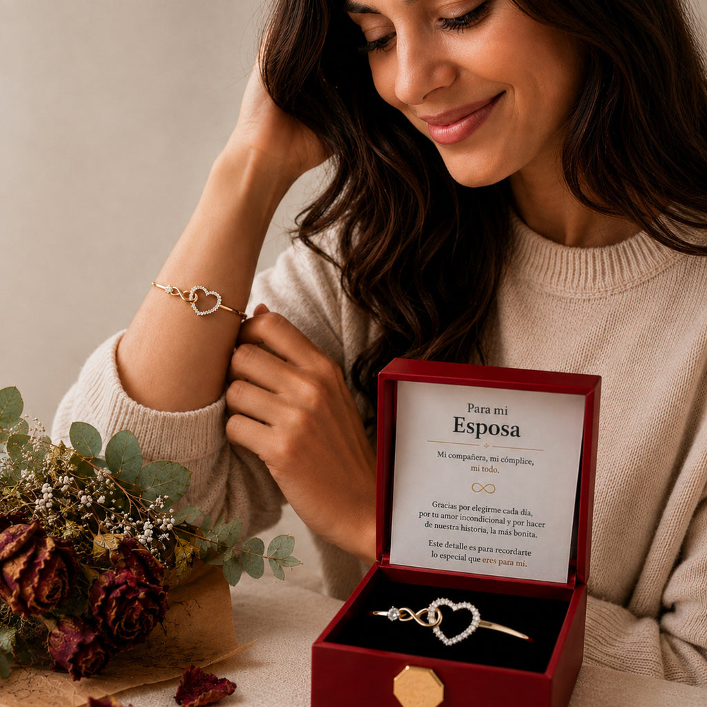 Pulsera infinito con corazón - Para mi esposa