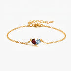 Pulsera mitades con piedras de nacimiento