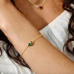 Pulsera mitades con piedras de nacimiento