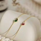 Pulsera mitades con piedras de nacimiento