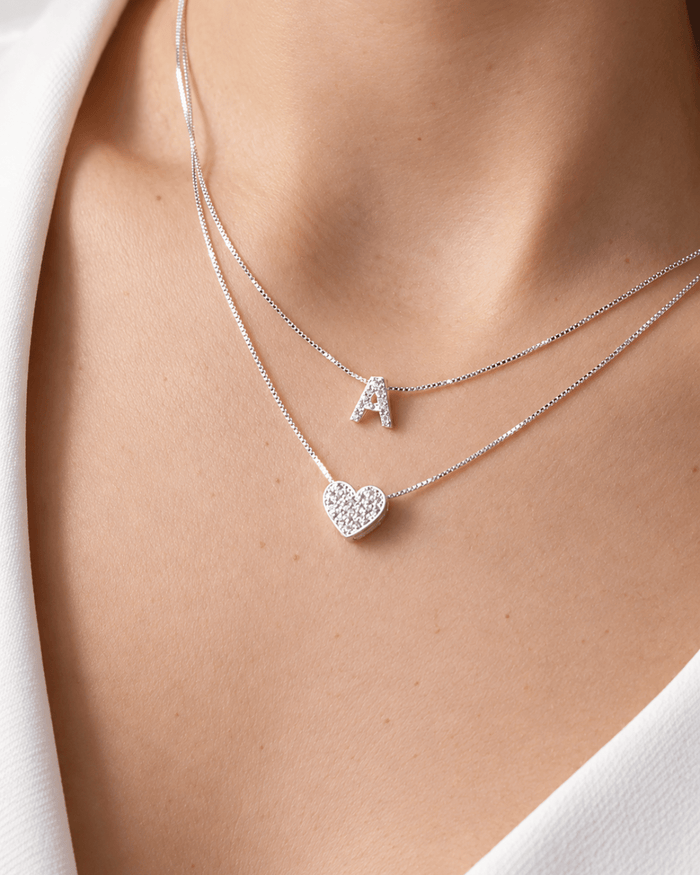 Kit de Collar con iniciales y Collar de corazón