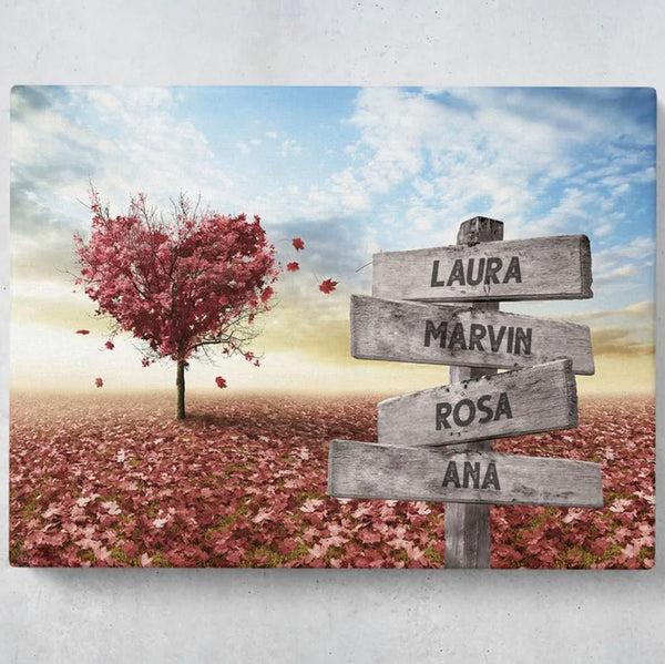 Lienzo personalizado Familia "Arbol corazón" - Moroveta