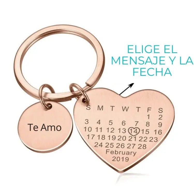 Llavero con fecha y mensaje personalizable - Moroveta