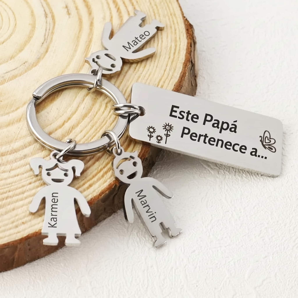 Llavero Papá con dijes infantiles personalizables - Moroveta