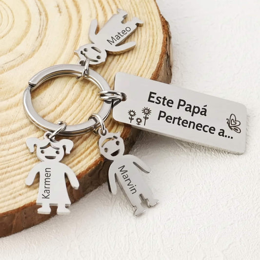 Llavero Papá con dijes infantiles personalizables - Moroveta