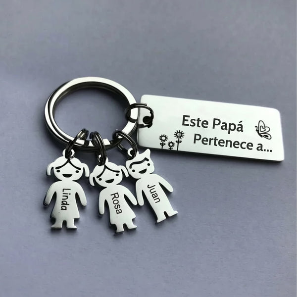 Llavero Papá con dijes infantiles personalizables - Moroveta