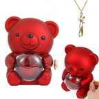 Osito con rosa eterna y collar abrazo - Moroveta