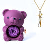 Osito con rosa eterna y collar abrazo - Moroveta