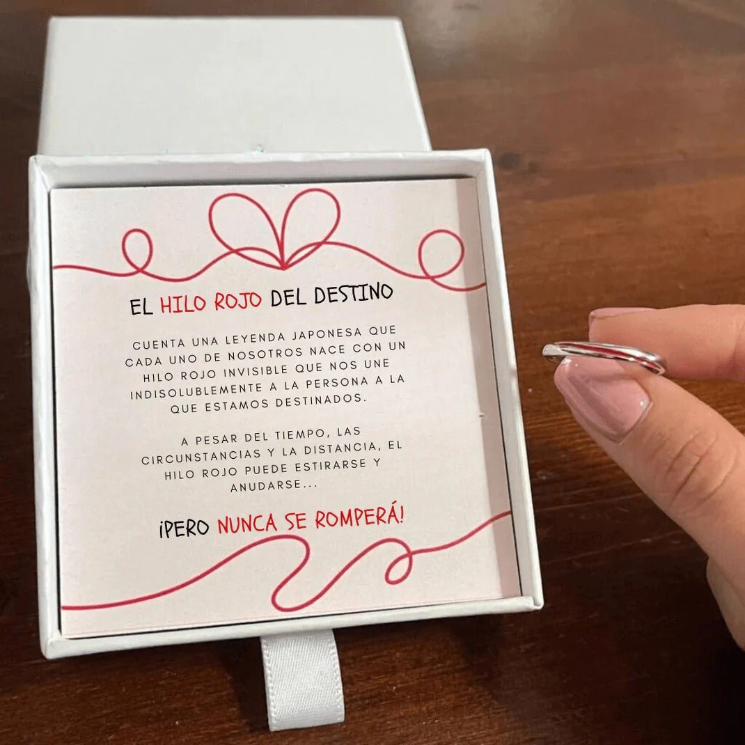 Par de anillos del hilo rojo del destino - Moroveta