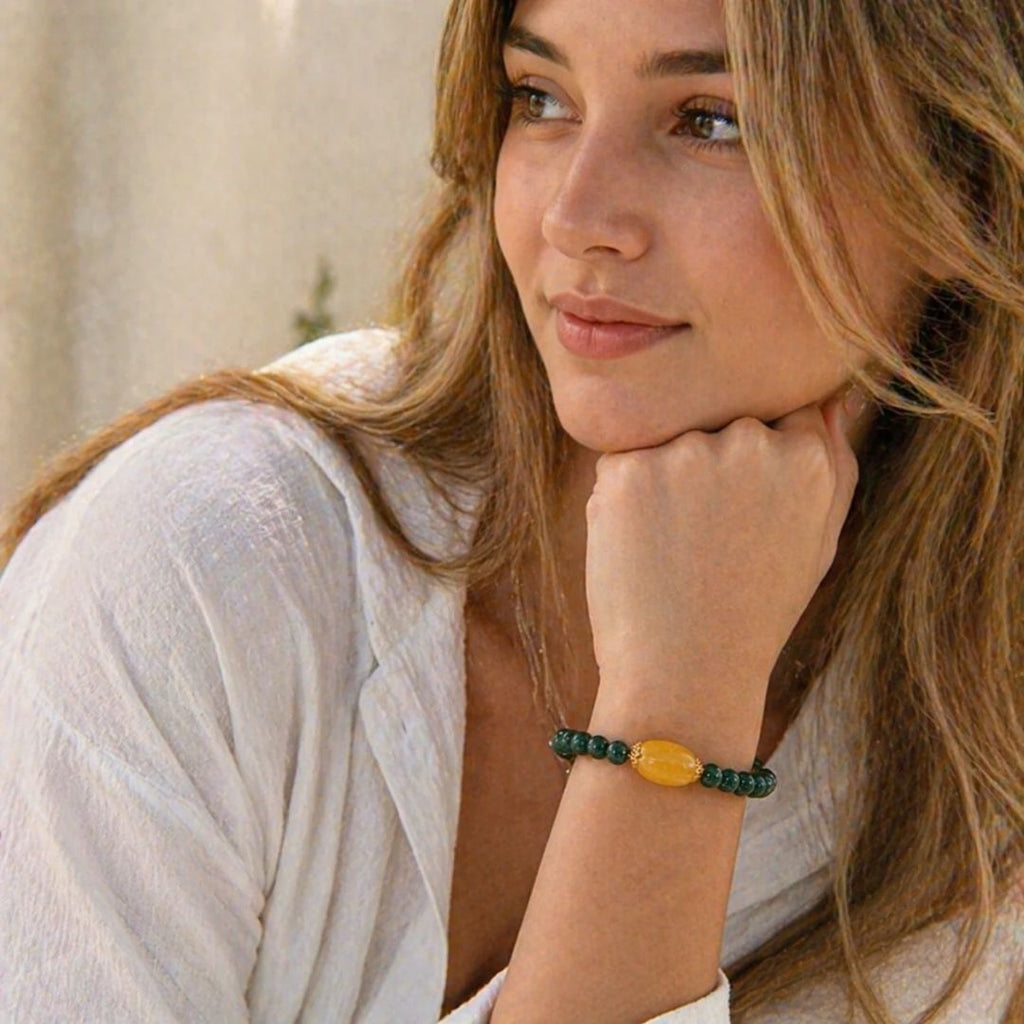 Pulsera “Atrae riqueza” – Cuentas de jade - Moroveta
