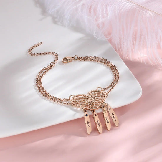 Pulsera atrapasueños corazón personalizable - Moroveta