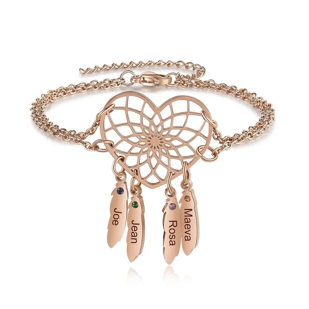Pulsera atrapasueños corazón personalizable - Moroveta