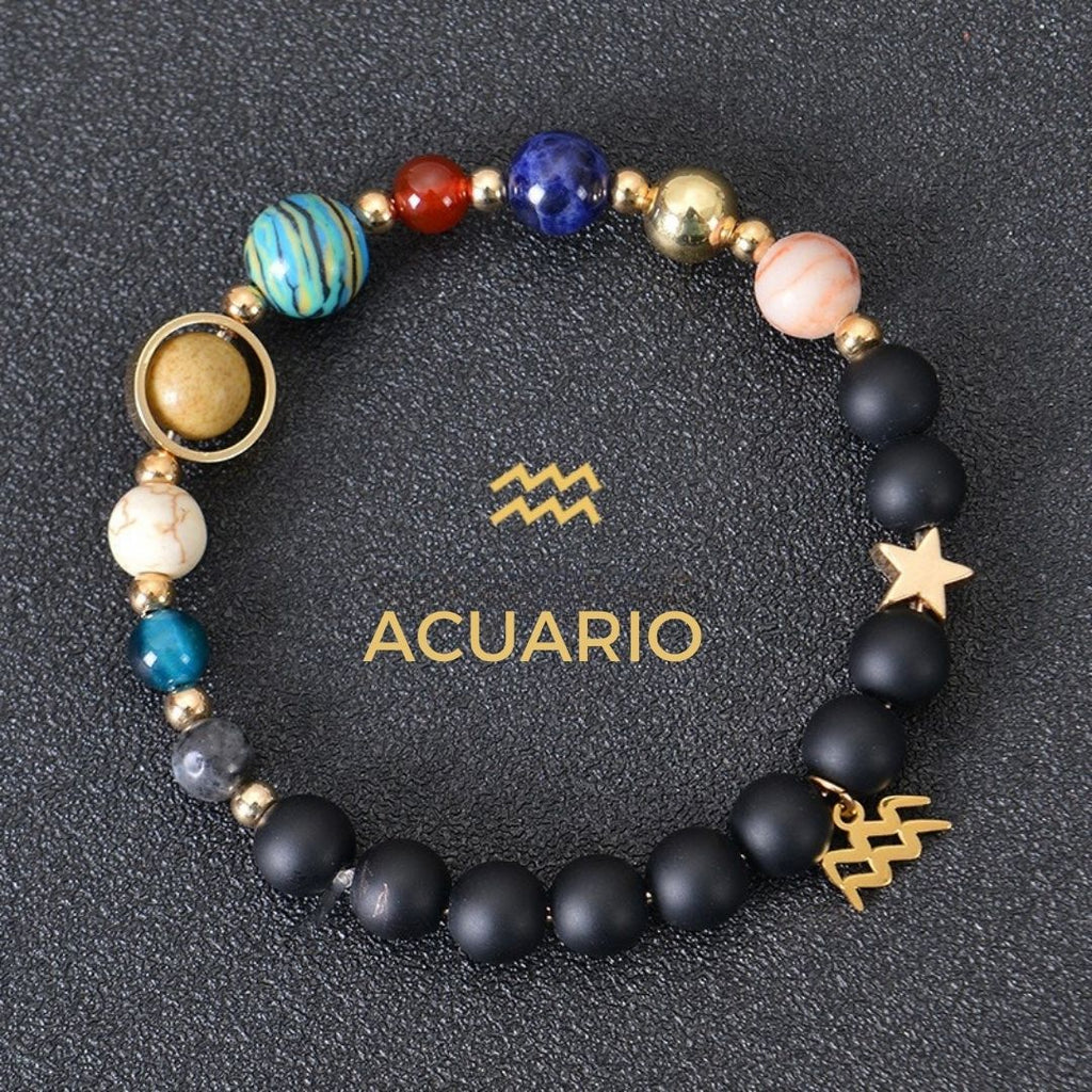 Pulsera con 12 planetas y signo del zodíaco - Moroveta