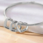 Pulsera con colgantes de corazón personalizados con nombres - Moroveta