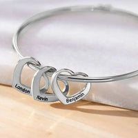 Pulsera con colgantes de corazón personalizados con nombres - Moroveta