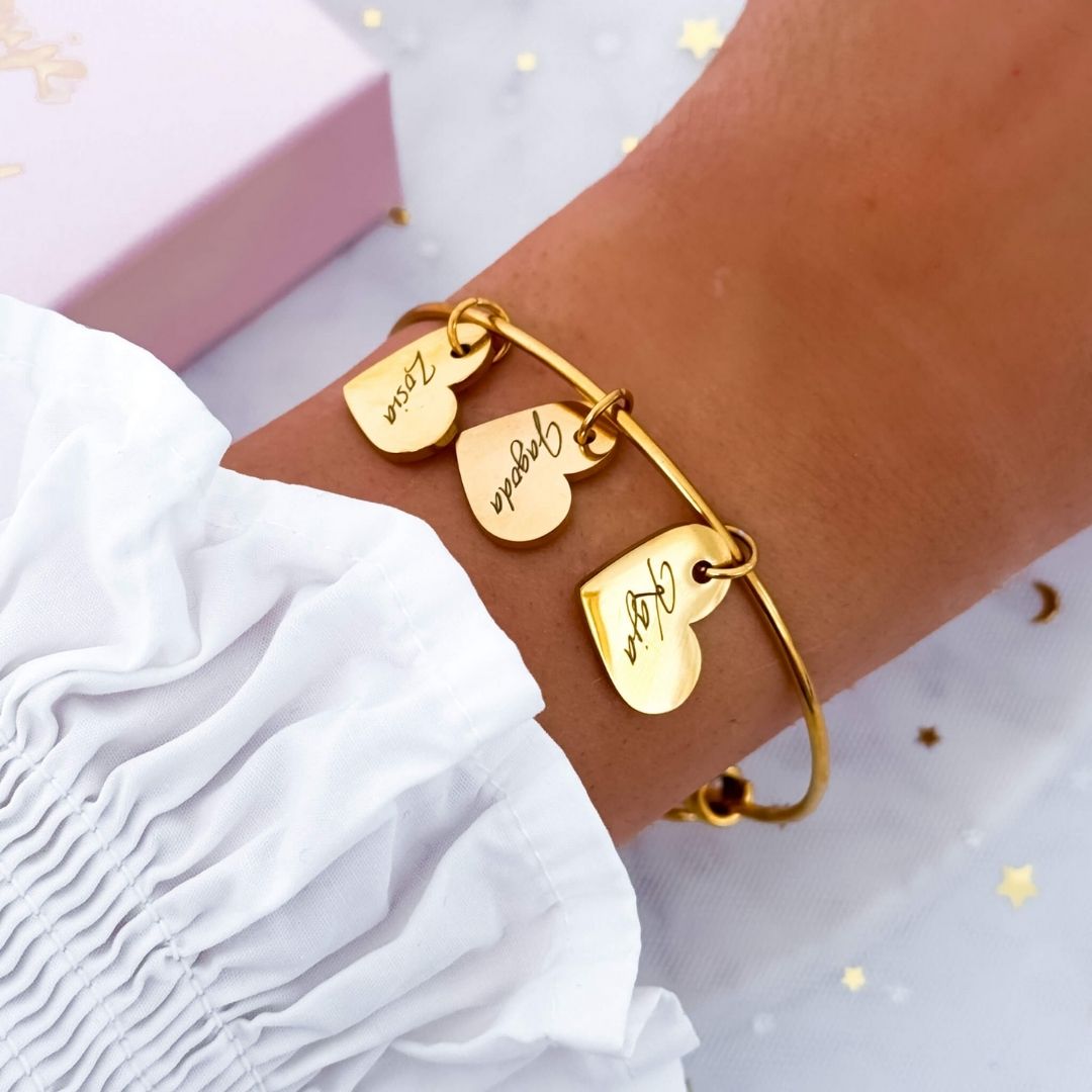 Pulsera con Corazones Personalizados - Moroveta