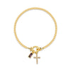 Pulsera con dije de cruz y piedra de nacimiento - Moroveta