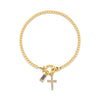 Pulsera con dije de cruz y piedra de nacimiento - Moroveta