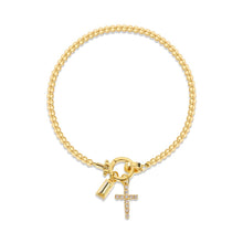 Cargar imagen en el visor de la galería, Pulsera con dije de cruz y piedra de nacimiento - Moroveta
