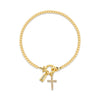 Pulsera con dije de cruz y piedra de nacimiento - Moroveta