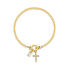 Pulsera con dije de cruz y piedra de nacimiento - Moroveta