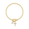 Pulsera con dije de cruz y piedra de nacimiento - Moroveta