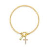 Pulsera con dije de cruz y piedra de nacimiento - Moroveta