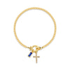 Pulsera con dije de cruz y piedra de nacimiento - Moroveta