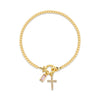 Pulsera con dije de cruz y piedra de nacimiento - Moroveta