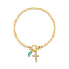 Pulsera con dije de cruz y piedra de nacimiento - Moroveta