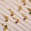 Pulsera con flor y piedra de nacimiento - Moroveta
