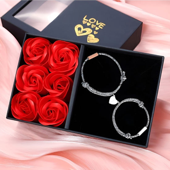 Pulsera con imán de corazón personalizable para parejas - Moroveta