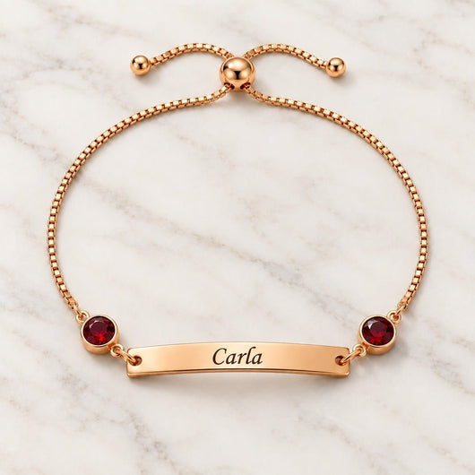 Pulsera con nombre y piedras de nacimiento - Moroveta