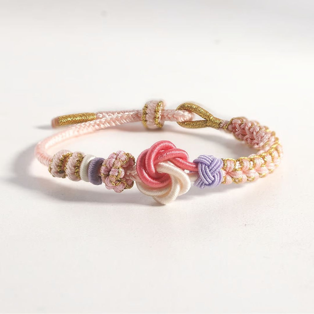 Pulsera con nudo de flor de durazno - "A mi nieta" - Moroveta