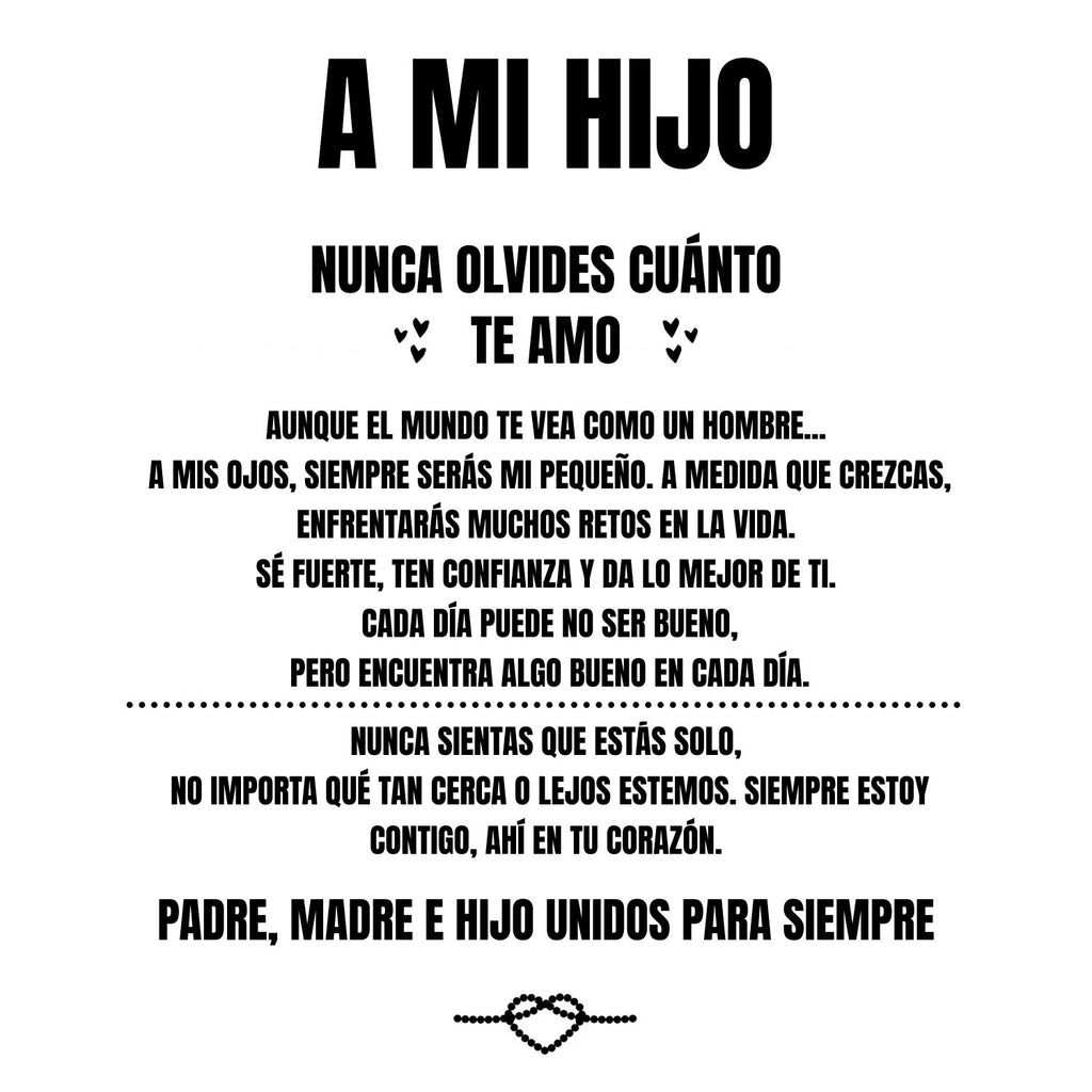 Pulsera con nudo infinito personalizable – A mi hijo - Moroveta