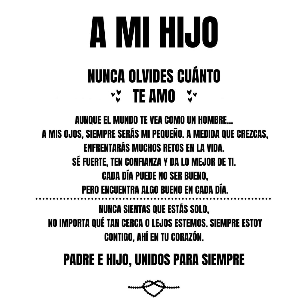 Pulsera con nudo infinito personalizable – A mi hijo - Moroveta