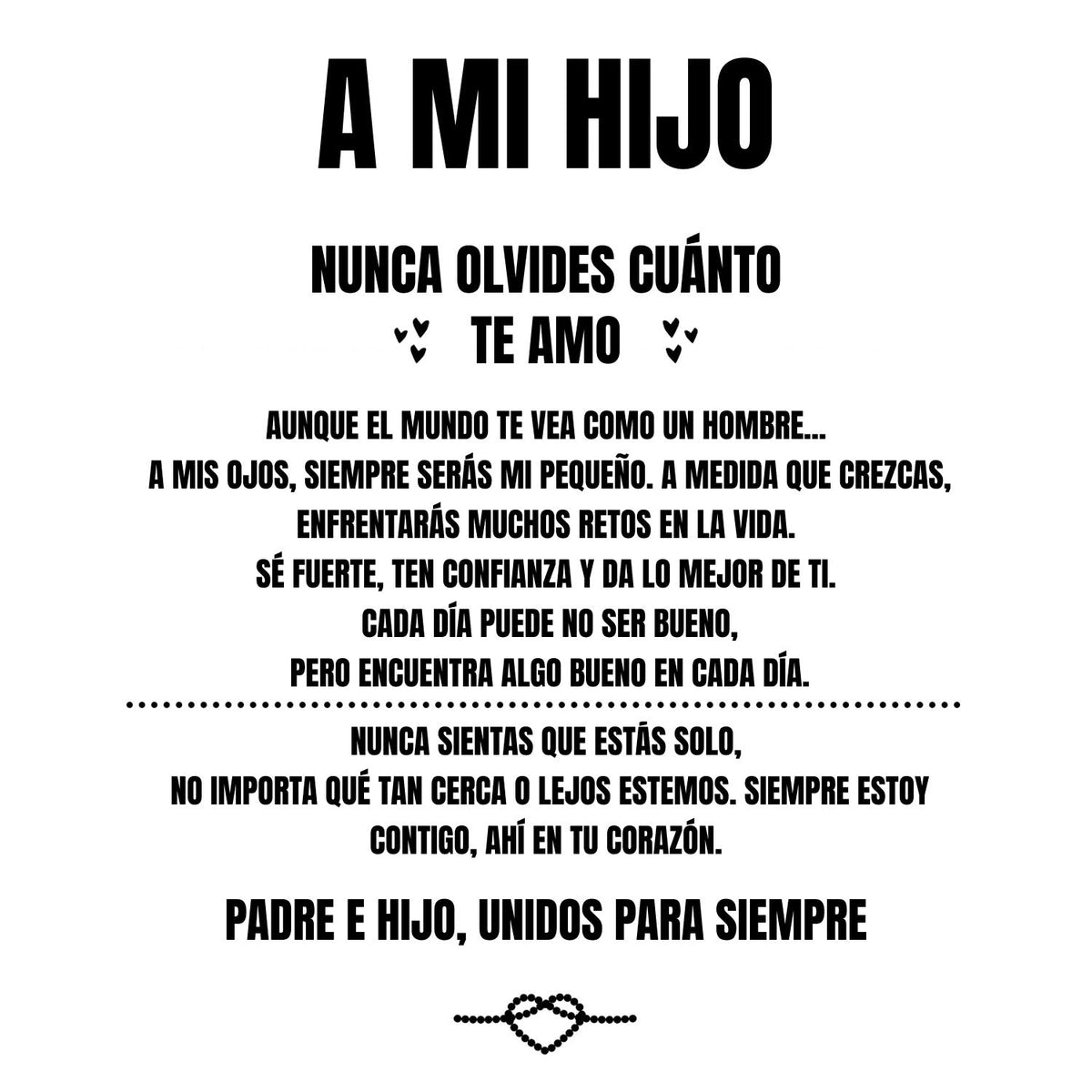 Pulsera con nudo infinito personalizable – A mi hijo - Moroveta