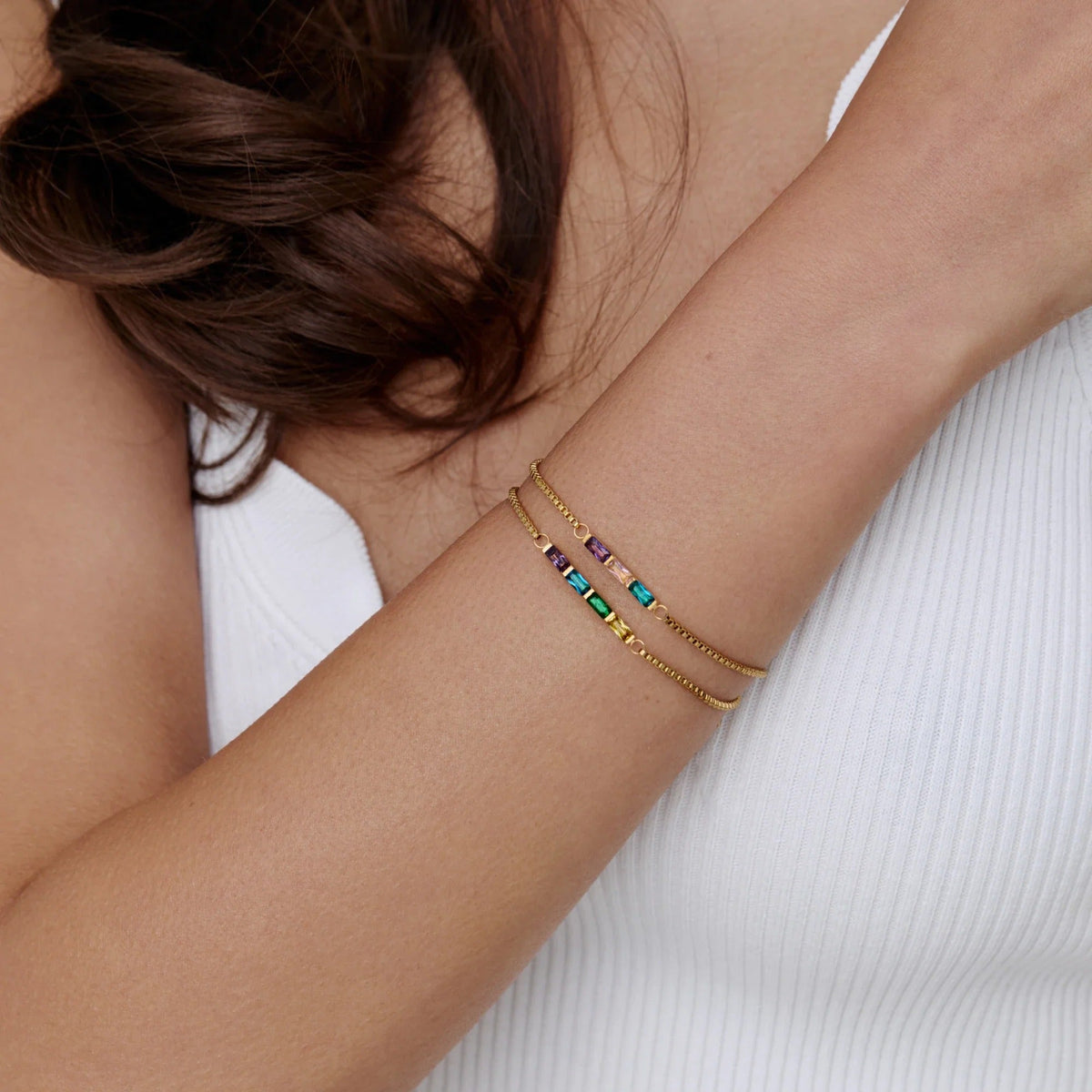 Pulsera con piedras de nacimiento personalizadas - Moroveta
