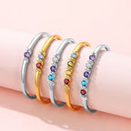 Pulsera con piedras natales y nombres grabados - Moroveta