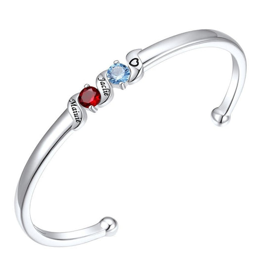 Pulsera con piedras natales y nombres grabados - Moroveta