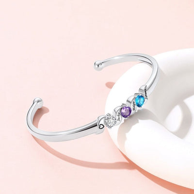 Pulsera con piedras natales y nombres grabados - Moroveta